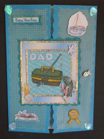 A4 Dad's Gone Fishing Card by Tracy Priddle