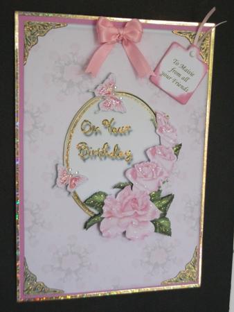 Roses on an Oval Frame by Tracy Priddle