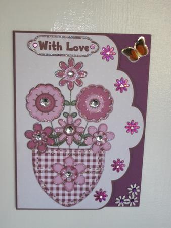 Posy in a Pocket A4 Scallop Edge Card Front by Tracy Priddle