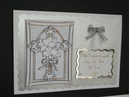 A4 Cross with Lillies by Tracy Priddle