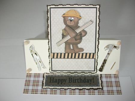 Man at Work Decoupage Card by Tracy Priddle