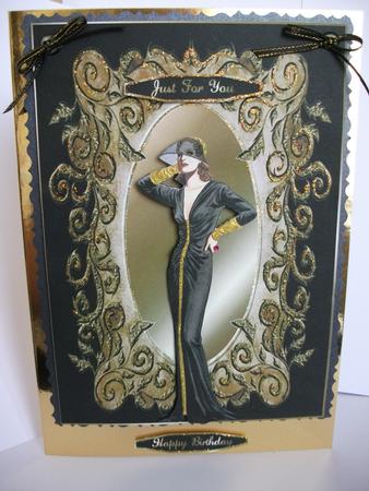 Black and Gold Vintage Lady~ by Tracy Priddle