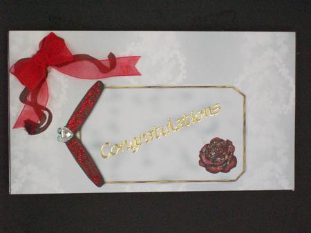 Red Rose on Silver Lace Money Wallet by Tracy Priddle