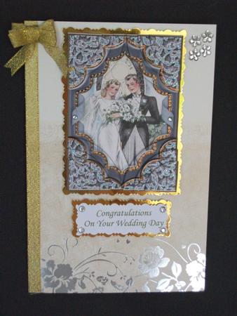 Bride N Groom Ornate 7x5inch All 4 Corner Stacker by Tracy Priddle