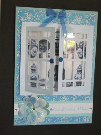 Acetate Open & Shut Windows Card - Kitten in China Cabinet by Tracy Priddle