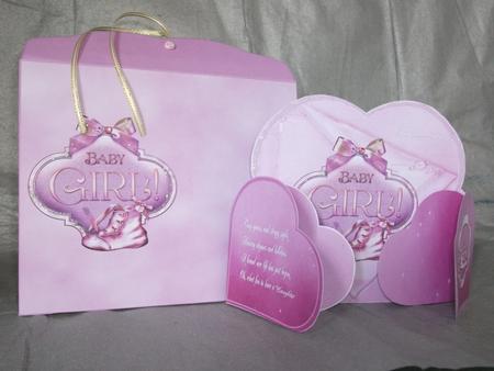 Baby Girl Heart Shape Gatefold by Tracy Priddle