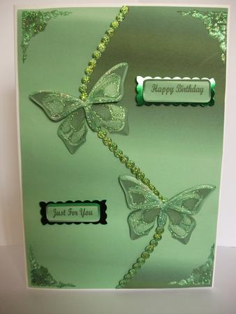 Peppermint Metalic Butterflies by Tracy Priddle