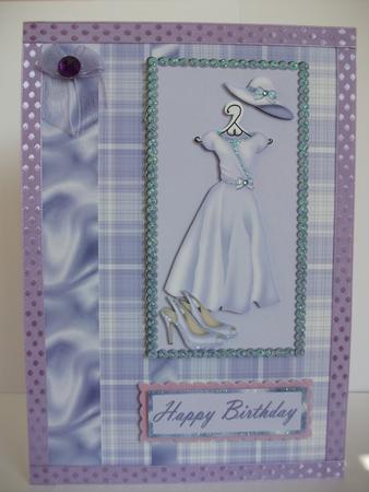 Lilac Ladies Fashion Decoupage Card by Tracy Priddle