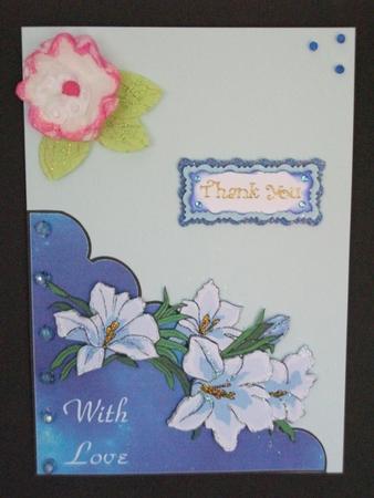 Blue Floral Cut and Fold by Tracy Priddle
