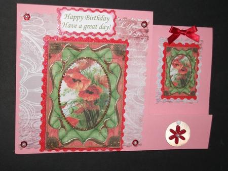 Poppies Fancy Bracket 7x5 Spiral Edge Stacker by Tracy Priddle