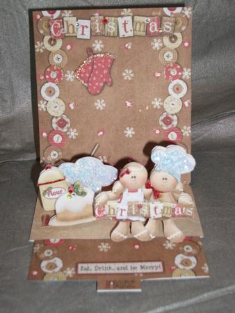 Christmas Gingerbread Bakers Pop Up Slider Card Kit by Tracy Priddle