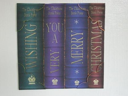 8 x 8 Merry Christmas Books Scalloped Corner Topper by Tracy Priddle