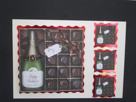 8 x 8 Birthday Champers N Chocs Scalloped Corner Kit by Tracy Priddle