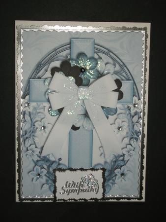 Oval Cross in Blue A4 by Tracy Priddle