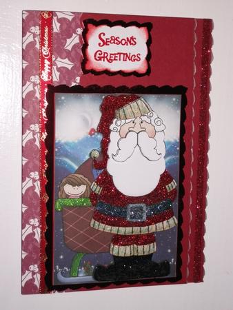 Father Christmas and His Sleigh Decoupage by Tracy Priddle