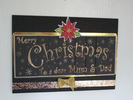 Mum and Dad Christmas Dl Side Stacker Topper by Tracy Priddle