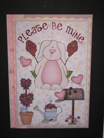 Valentine Please Be Mine Decoupage Topper by Tracy Priddle