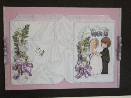 Our Wedding, Wedding Couple in Floral Frame Folded Book by Tracy Priddle
