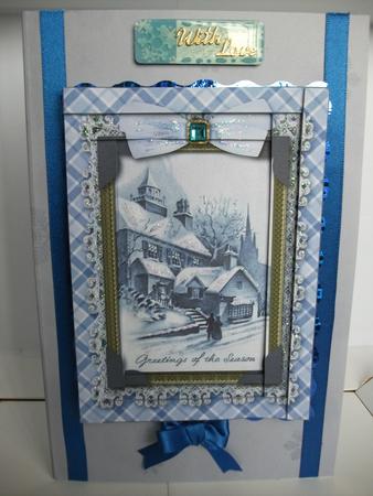 Christmas Greetings Lace 7x5 Spiral Edge Stacker by Tracy Priddle