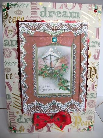 Christmas Lantern Lace 7x5 Spiral Edge Stacker by Tracy Priddle