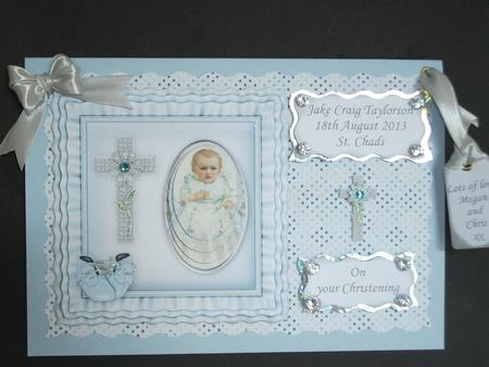 Ruffle Cushion Card Baby Boy Christening Featured Gallery Photo