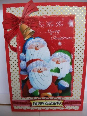 3 Happy Santas, Ho! Ho! Ho! Oval Pyramids by Tracy Priddle