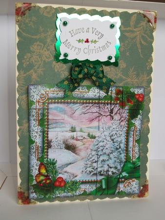 Christmas Stream Holly All 4 Corner Stacker Card Front by Tracy Priddle