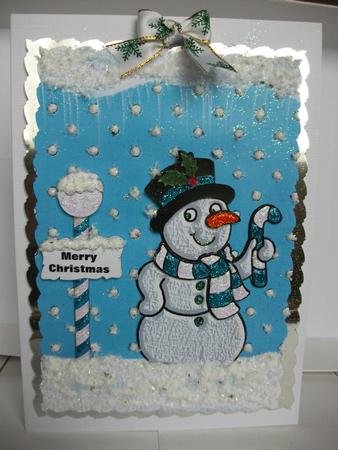 Snowman with Icicles by Tracy Priddle