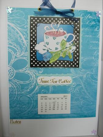 Coffee Time 8 x 8 Scalloped Corner Topper by Tracy Priddle