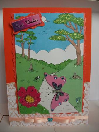 Butterfly and Flowers by Tracy Priddle