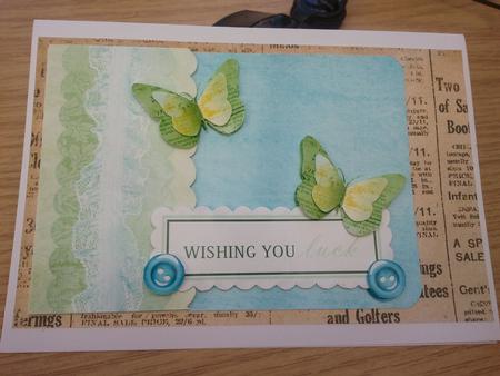 Serenity - Wishing You Luck Decoupage Card by Tracy Wood