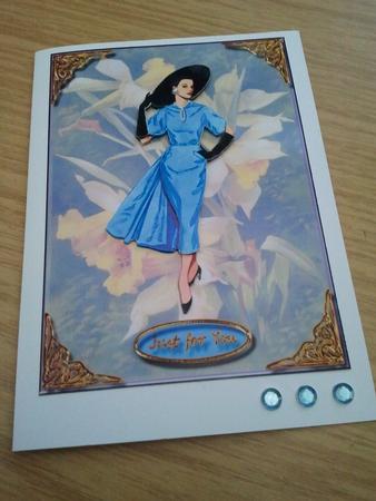 Vintage Lady on Daffodils by Tracy Wood