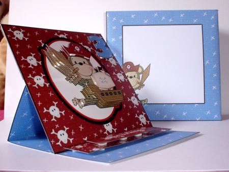Little Monkey, Pirate Easel Card by Tracy Napier