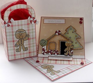 Ginger Bread Lane Easel Card and Gift Bag Kit by Tracy Napier