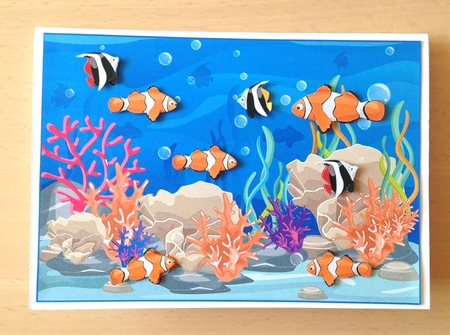 Coral Reef & Fish Card front / topper by Ulla Skraedderdal