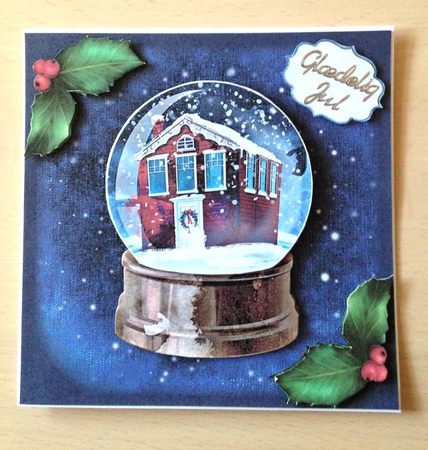 Watercolour Snowglobe - Winter House by Ulla Skraedderdal