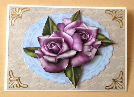 3 D Purple Roses by Ulla Skraedderdal