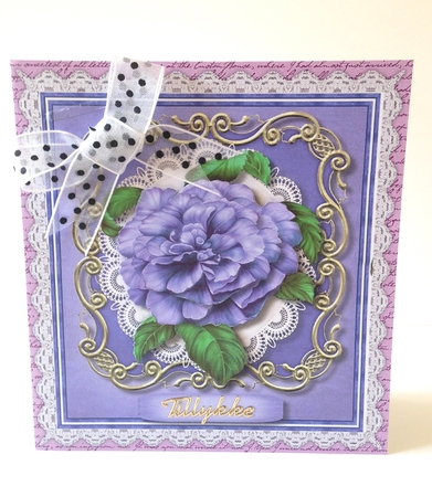 Beautiful Llilacroses on a lace Frame  by Ulla Skraedderdal