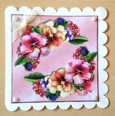 Violets Symphony Card Topper by Ulla Skraedderdal