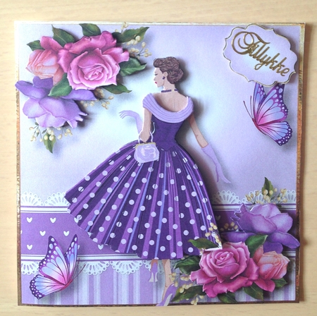 Retro Roses & Butterflies - Purple by Ulla Skraedderdal