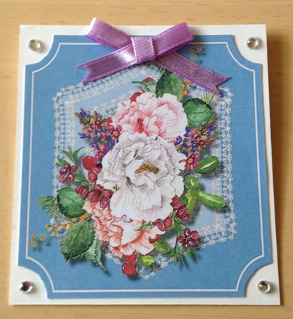 Beautiful pink roses on Stunning Lace  by Ulla Skraedderdal