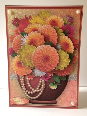 Dahlia Delight - Pot of Flowers A4 Card Mini Kit by Ulla Skraedderdal