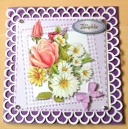  Mixed Flowers in a Saddle Stitched Frame  2, by Ulla Skraedderdal