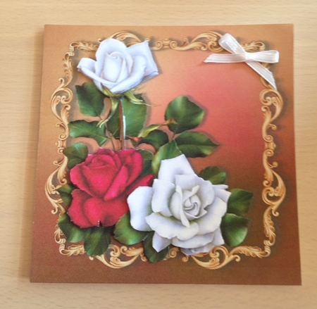 Beautiful white & red roses 7x7 by Ulla Skraedderdal