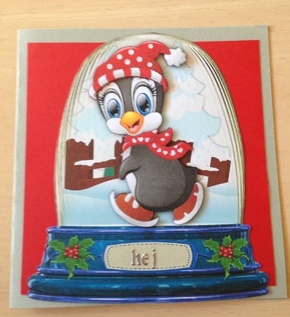 Snow Globe with Walking Penguin 5 by Ulla Skraedderdal