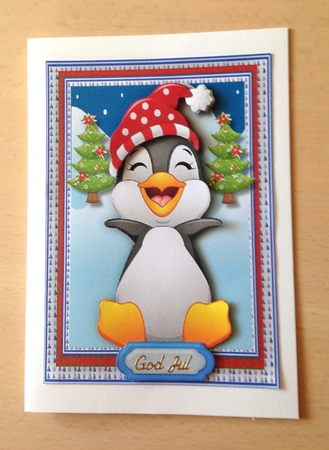 Lovely A5 Happy Penguin  by Ulla Skraedderdal