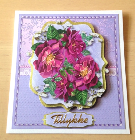 Beautiful Wine Roses on a Bracket Frame 4 by Ulla Skraedderdal