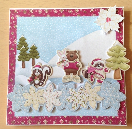 Woodland Cutie Christmas 4x4 Wreath, Tree/Card Decoration. by Ulla Skraedderdal