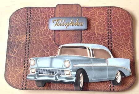 Male  Card Wallet Retro Car by Ulla Skraedderdal