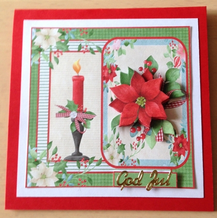 Poinsettia and candle by Ulla Skraedderdal